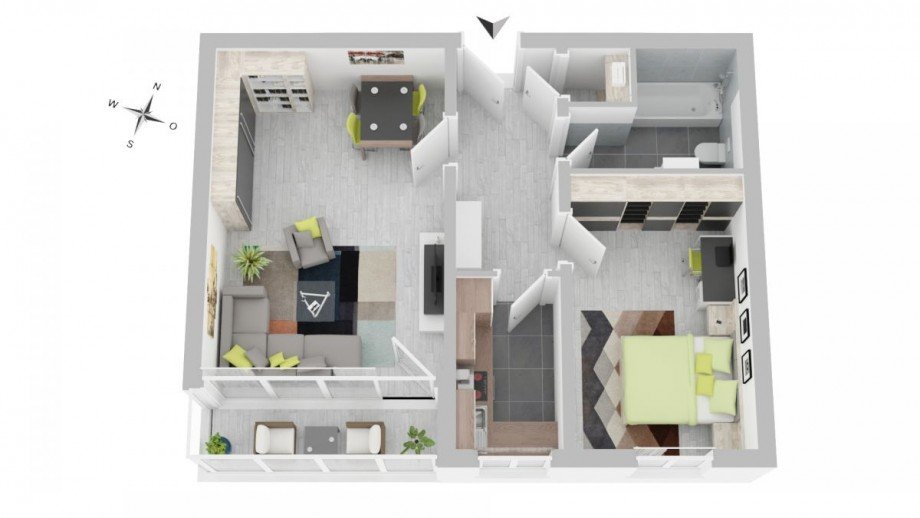 3D-Grundriss-Wohnung verkauft 10/24 Erdgeschosswohnung Meerbusch